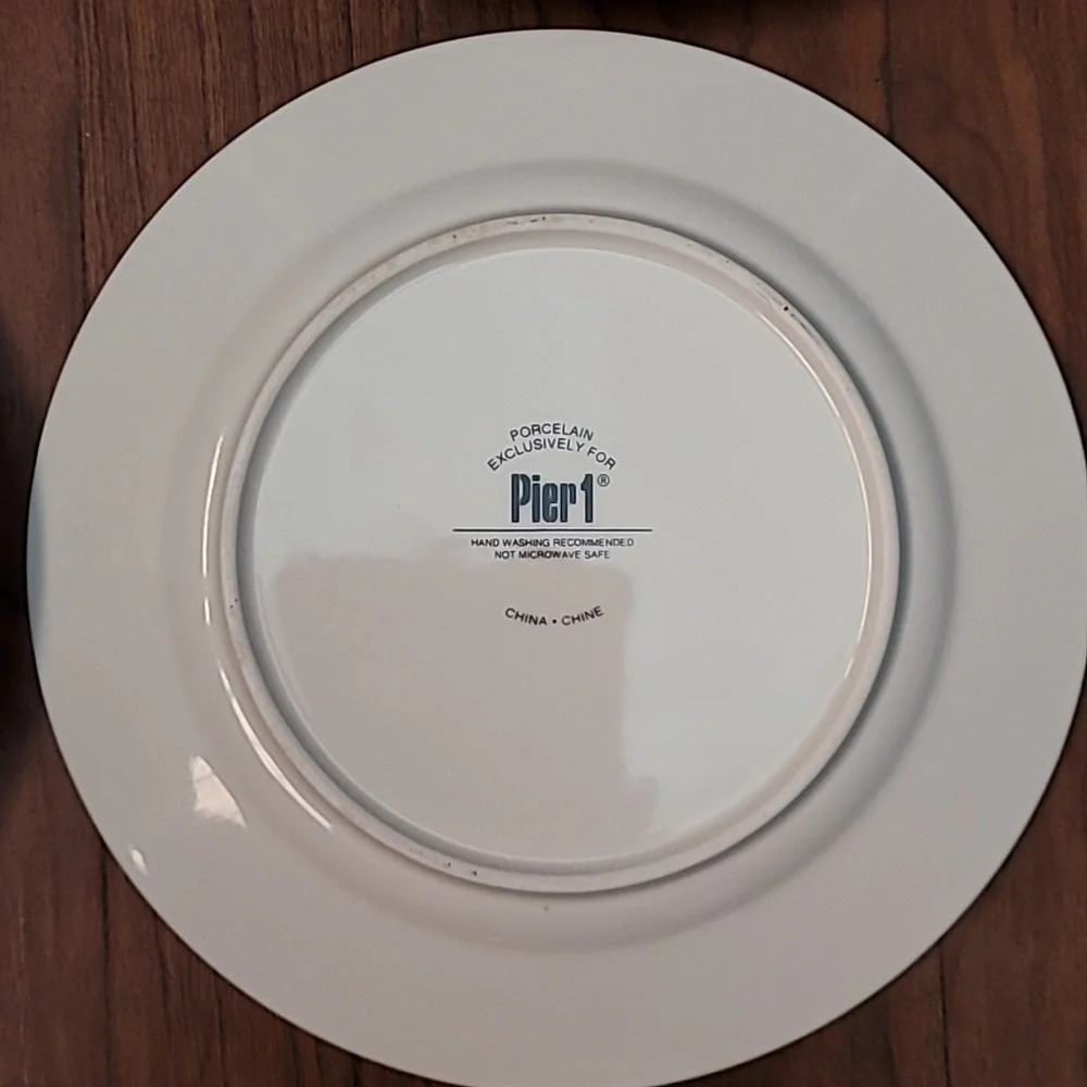Pier 1 Vintage Modern Canape Appetizer Plates Hand Painted Set 6